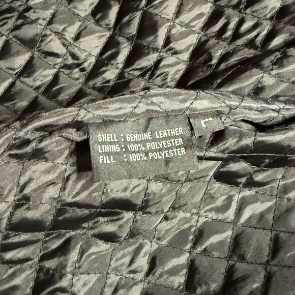 Upcycled Unisex Leather Jacket, Hand-Painted with Mazinger Print, Size L - Picture 7 of 11